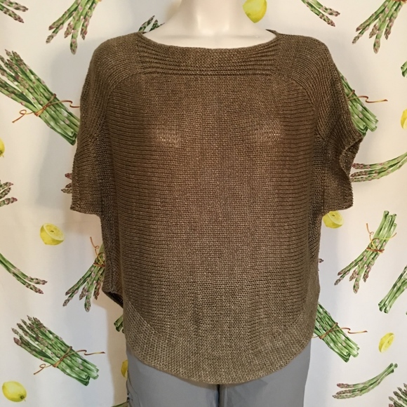 Vince Sweaters - Vince Brown Short Sleeve Oversized Sweater Size S